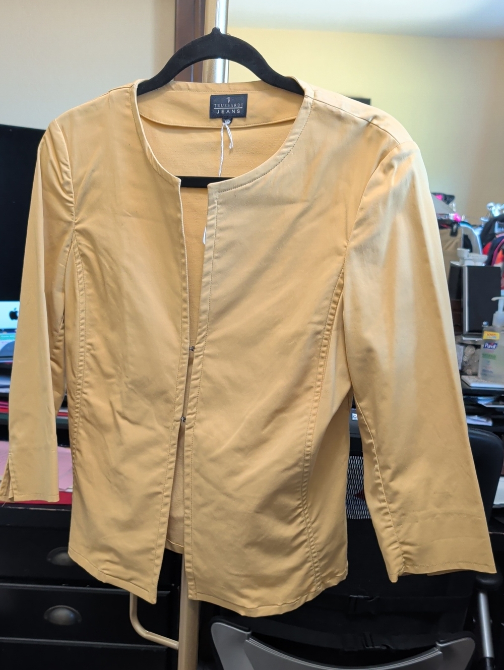 Trussardi Mustard Collarless Blazer